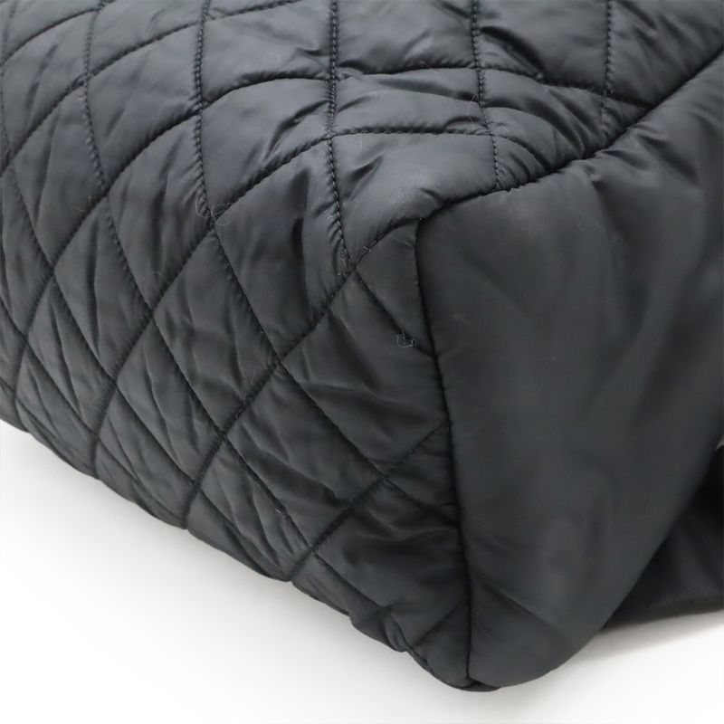 CHANEL Cocococoon Backpack Rucksack Sac Daypack Quilted Nylon Leather Black