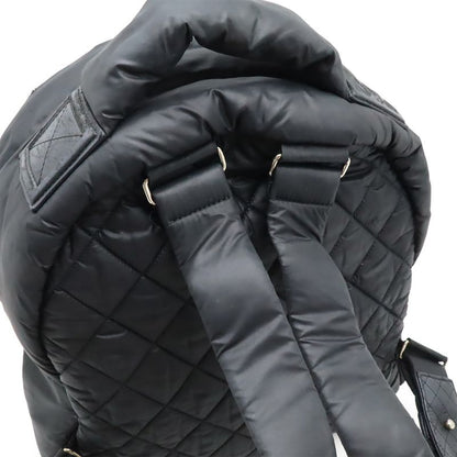 CHANEL Cocococoon Backpack Rucksack Sac Daypack Quilted Nylon Leather Black