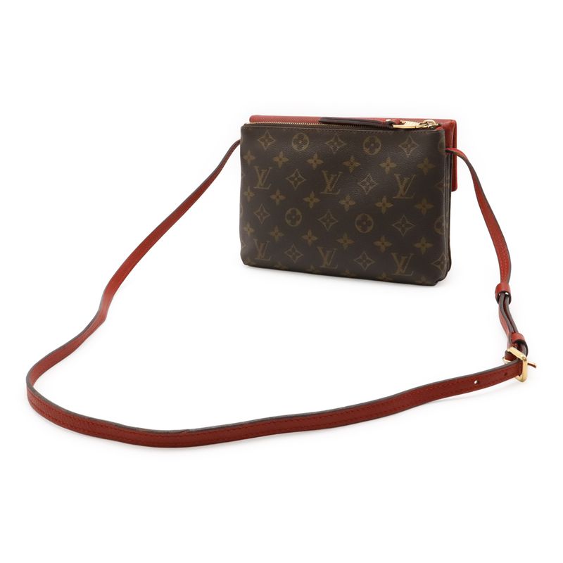 Louis Vuitton Monogram Twice Shoulder Bag Pochette Crossbody Threes Red M50184