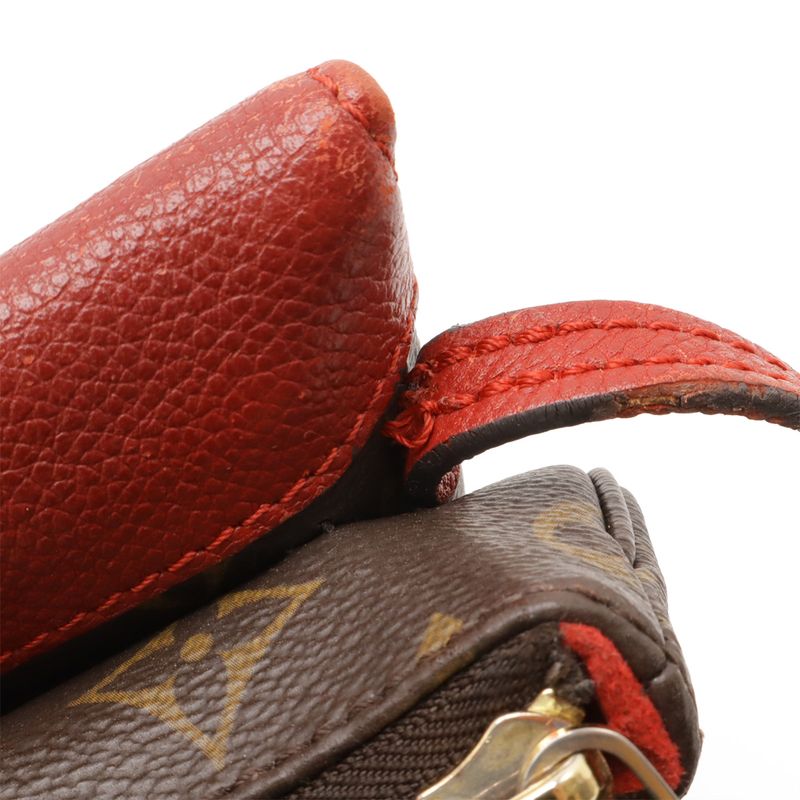 Louis Vuitton Monogram Twice Shoulder Bag Pochette Crossbody Threes Red M50184