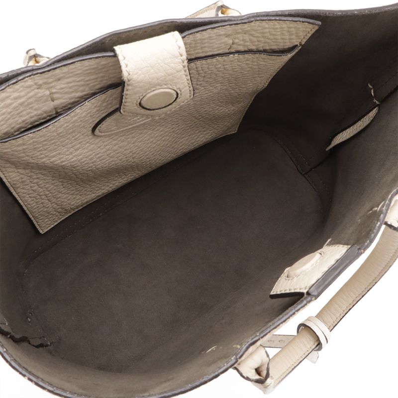 FENDI Selleria Handbag 2WAY Shoulder Bag One Shoulder Crossbody Leather Sand