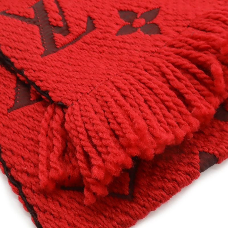 Louis Vuitton Echarpe Logomania Muffler - 94% Wool 6% Silk Ruby - Red M72432