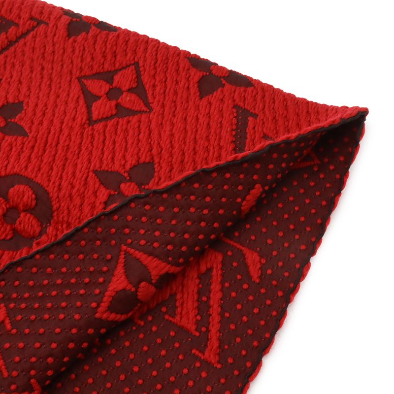Louis Vuitton Echarpe Logomania Muffler - 94% Wool 6% Silk Ruby - Red M72432