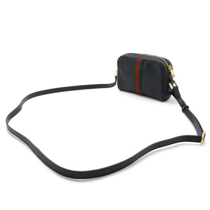 GUCCI Ophidia Sherry Line Pochette Mini Shoulder Bag Crossbody Leather Black
