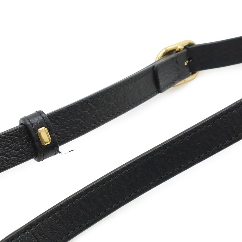 GUCCI Ophidia Sherry Line Pochette Mini Shoulder Bag Crossbody Leather Black