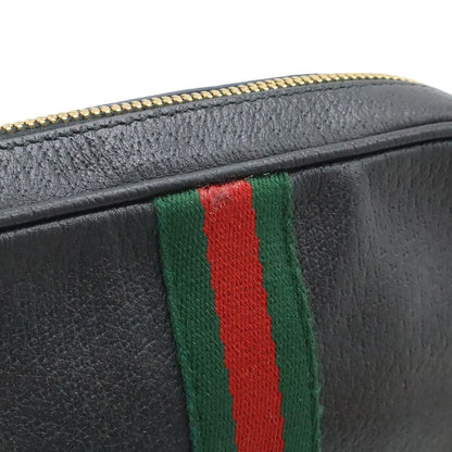 GUCCI Ophidia Sherry Line Pochette Mini Shoulder Bag Crossbody Leather Black