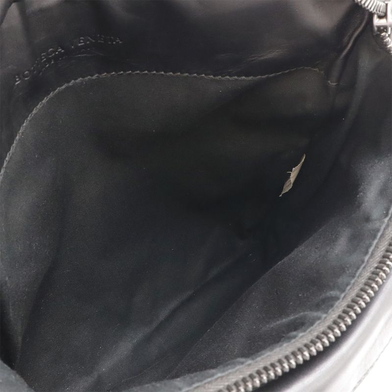 BOTTEGA VENETA Intrecciato Waist Bag Body Bag Leather Black 121604