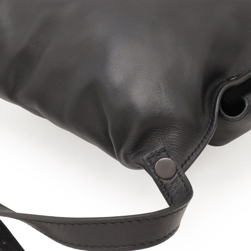BOTTEGA VENETA Intrecciato Waist Bag Body Bag Leather Black 121604