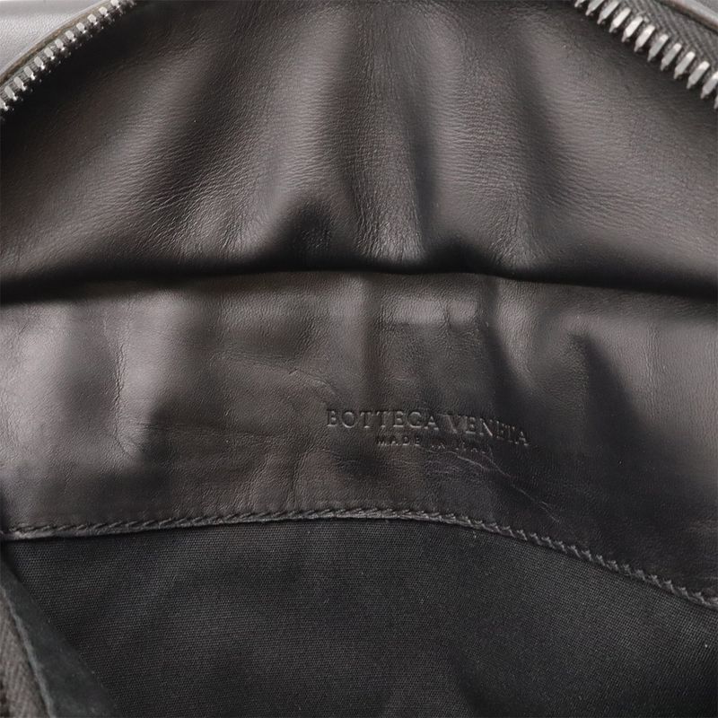 BOTTEGA VENETA Intrecciato Waist Bag Body Bag Leather Black 121604