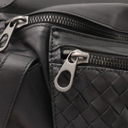 BOTTEGA VENETA Intrecciato Waist Bag Body Bag Leather Black 121604
