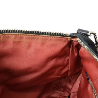 PRADA Shoulder Bag Messenger Bag Crossbody Nylon Leather NERO Black Silver-hardw
