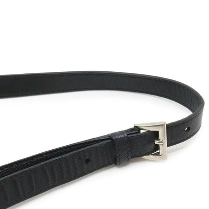 PRADA Shoulder Bag Messenger Bag Crossbody Nylon Leather NERO Black Silver-hardw