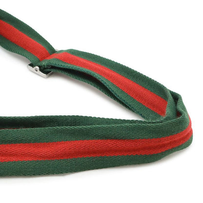 GUCCI GG Canvas Sherry Line Webline Shoulder Bag Crossbody Leather Black Green