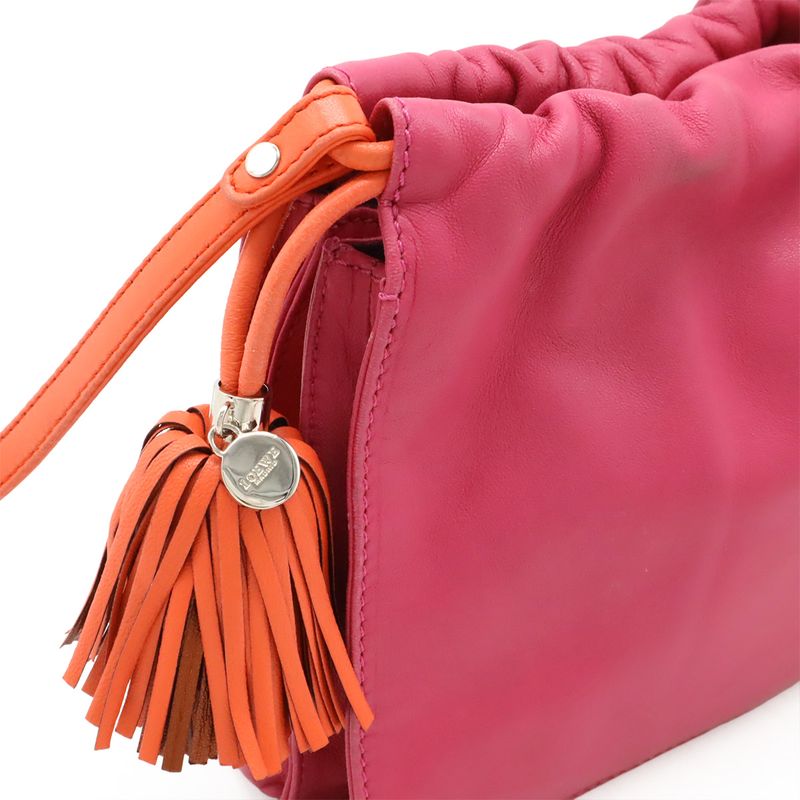 LOEWE Flamenco Anagram Mini Shoulder Bag Pochette Crossbody Drawstring Fringe