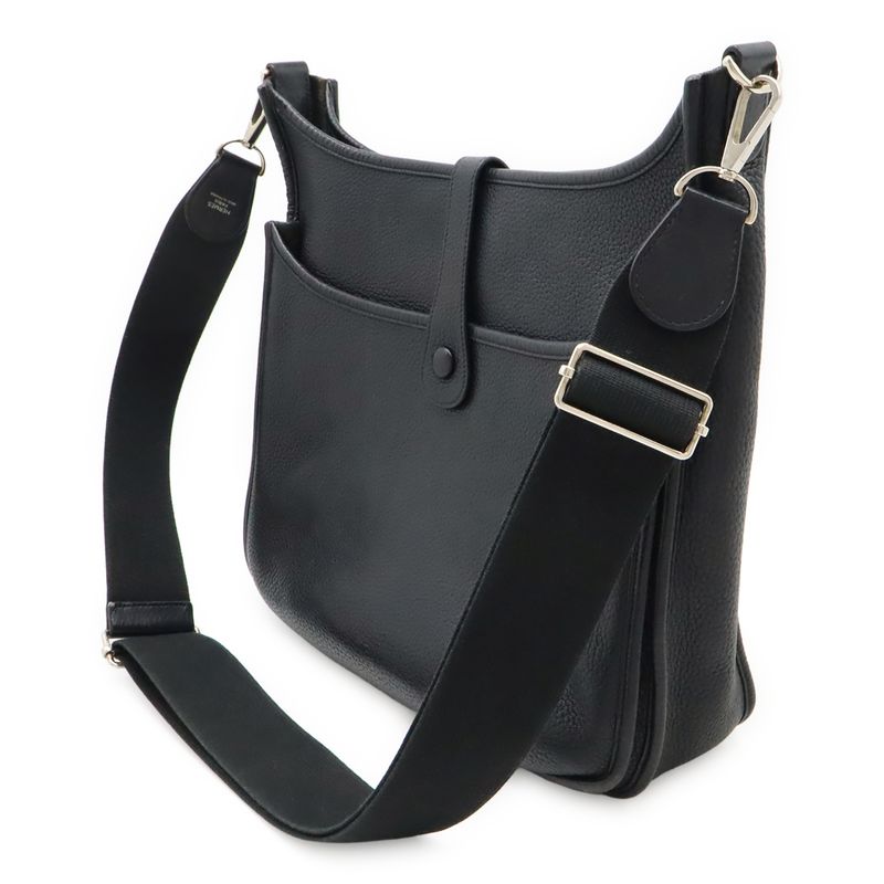 HERMES Evelyne 3 III GM Shoulder Bag Crossbody Taurillon Clemence Black