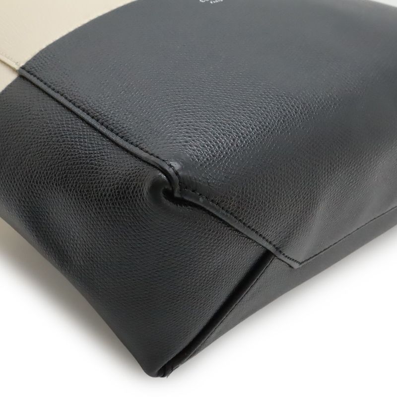 CELINE Vertical Cabas Small Tote Bag 2WAY Shoulder Bag Crossbody Bicolor