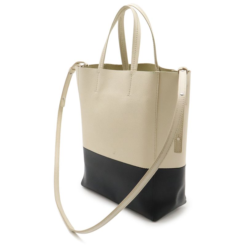 CELINE Vertical Cabas Small Tote Bag 2WAY Shoulder Bag Crossbody Bicolor