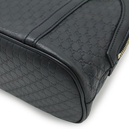 GUCCI Micro Guccissima Handbag Mini Bag 2WAY Shoulder Bag Leather Black Gold