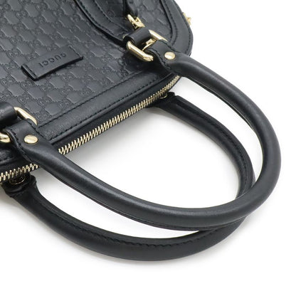GUCCI Micro Guccissima Handbag Mini Bag 2WAY Shoulder Bag Leather Black Gold