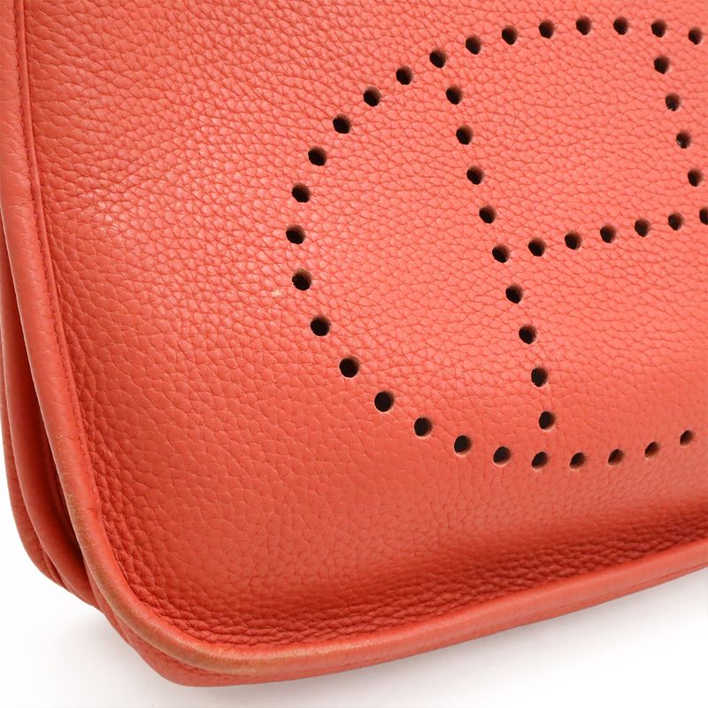 HERMES Evelyne 3 III PM Shoulder Bag Taurillon Clemence Leather Bougainvillea