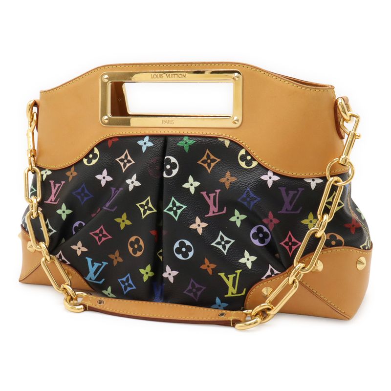 Louis Vuitton Monogram Multicolor Judy GM Handbag 2WAY Shoulder Bag Noir Black