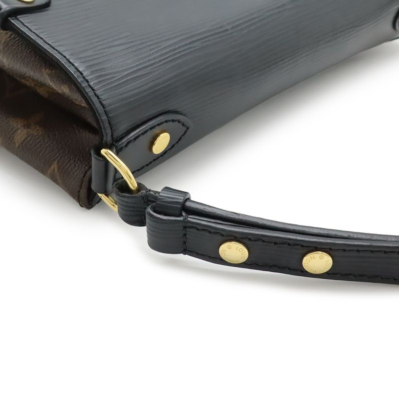 Louis Vuitton Monogram Epi Saint Michel Shoulder Bag Leather Noir Black M44030