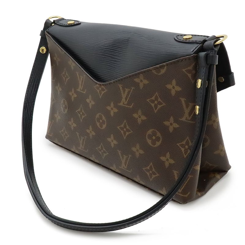 Louis Vuitton Monogram Epi Saint Michel Shoulder Bag Leather Noir Black M44030