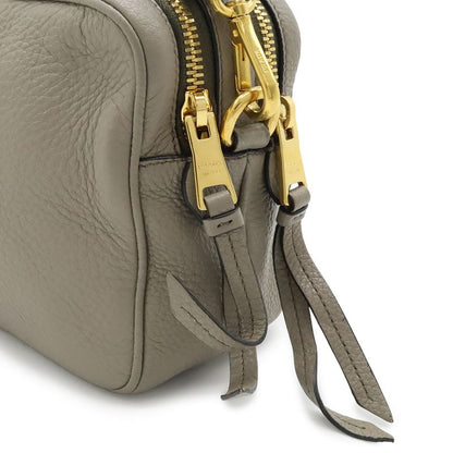 PRADA Shoulder Bag 2WAY Pochette Crossbody Striped Shoulder Leather Argilla