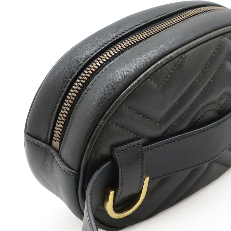 GUCCI Ggmarmont Belt Bag Body Bag Waist Bag Waist Pouch Quilted Leather Black