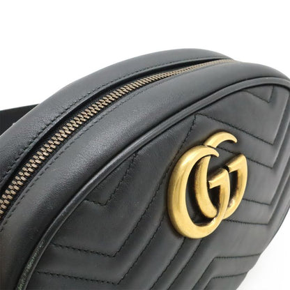 GUCCI Ggmarmont Belt Bag Body Bag Waist Bag Waist Pouch Quilted Leather Black