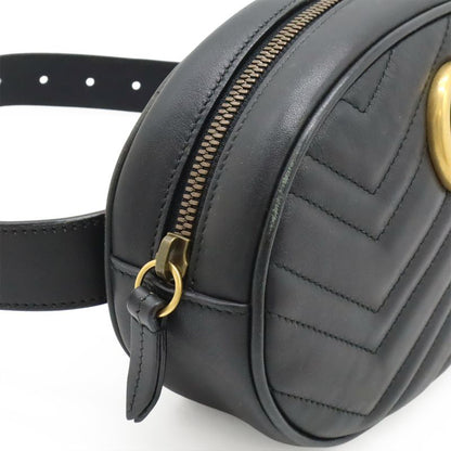 GUCCI Ggmarmont Belt Bag Body Bag Waist Bag Waist Pouch Quilted Leather Black