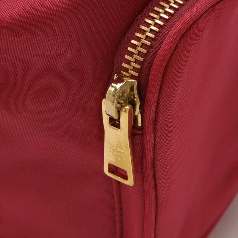 PRADA Handbag Bucket Bag Drawstring 2WAY Shoulder Bag Nylon Leather Pink Gold