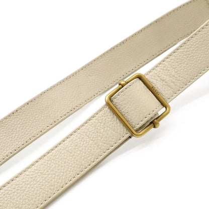 GUCCI Print Logo Shoulder Bag Pochette Crossbody Leather Ivory Gold Hardware