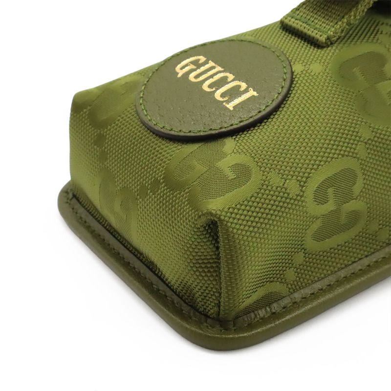 GUCCI Off The Grid Shoulder Bag Smartphone Shoulder Nylon Canvas Leather Khaki