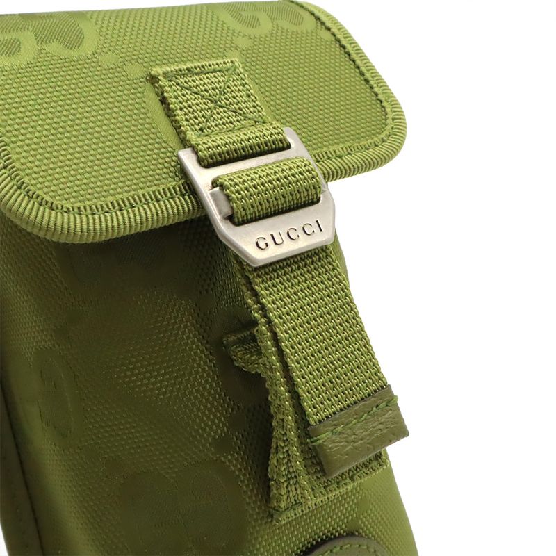 GUCCI Off The Grid Shoulder Bag Smartphone Shoulder Nylon Canvas Leather Khaki