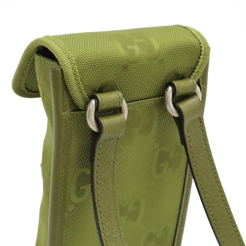 GUCCI Off The Grid Shoulder Bag Smartphone Shoulder Nylon Canvas Leather Khaki