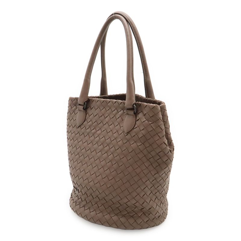 BOTTEGA VENETA Intrecciato Tote Bag Handbag Leather Pink Brown 225166