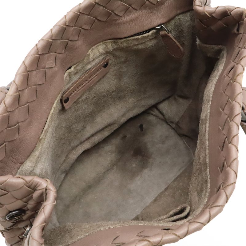 BOTTEGA VENETA Intrecciato Tote Bag Handbag Leather Pink Brown 225166