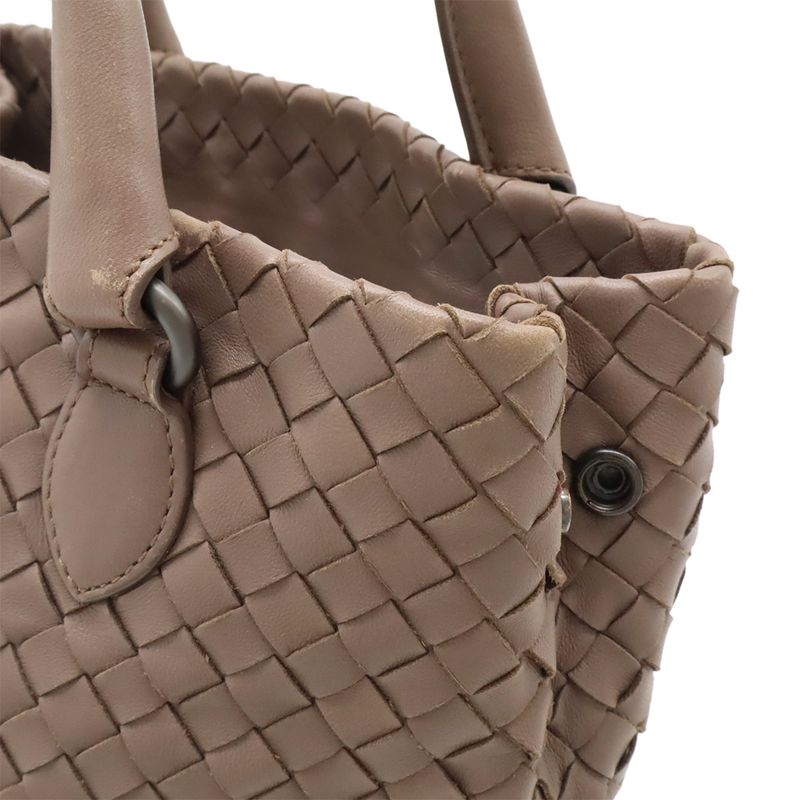 BOTTEGA VENETA Intrecciato Tote Bag Handbag Leather Pink Brown 225166