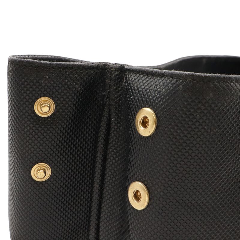BOTTEGA VENETA Marco Polo Tote Bag PVC Leather Dark Brown Black 222499