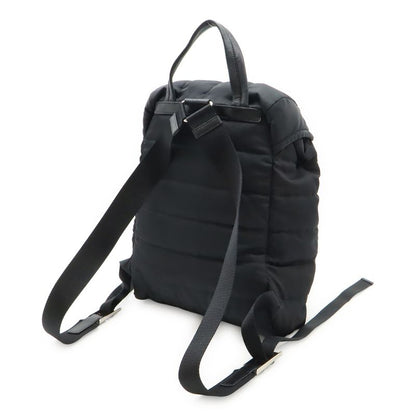 PRADA Triangle Logo Backpack Rucksack Sac Quilted Nylon Leather NERO Black