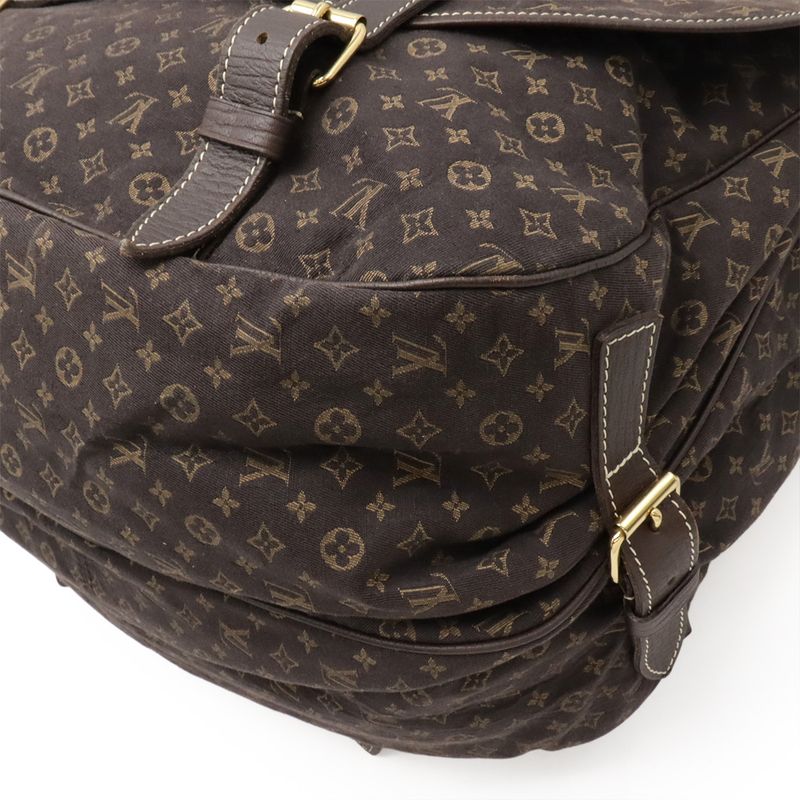 Louis Vuitton Monogram Mini Lin Saumur XL Shoulder Bag Crossbody Canvas Leather