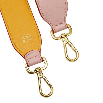 FENDI Strap Yue - Long Logo Pink Yellow - Leather Women's FENDI