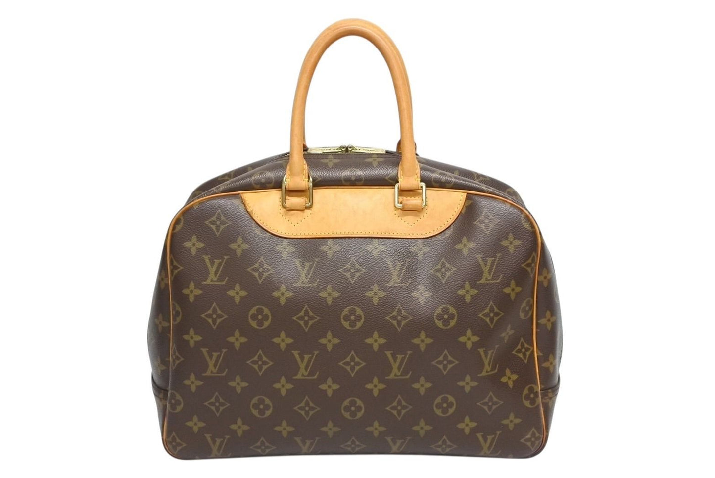 Louis Vuitton Monogram Deauville Handbag Brown Logo Bag