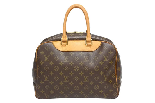 Louis Vuitton Monogram Deauville Handbag Brown Logo Bag