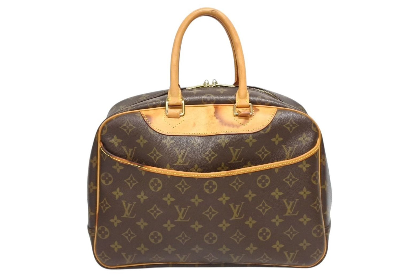Louis Vuitton Monogram Deauville Handbag Brown Logo Bag — view 2