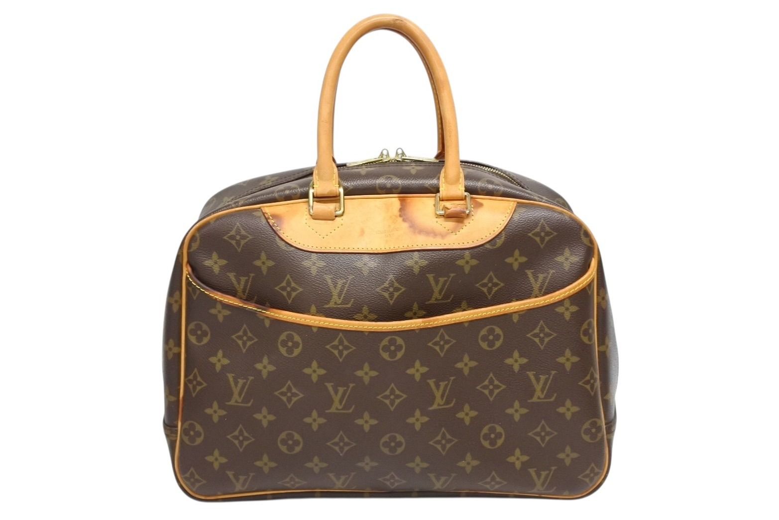 Louis Vuitton Monogram Deauville Handbag Brown Logo Bag — view 2