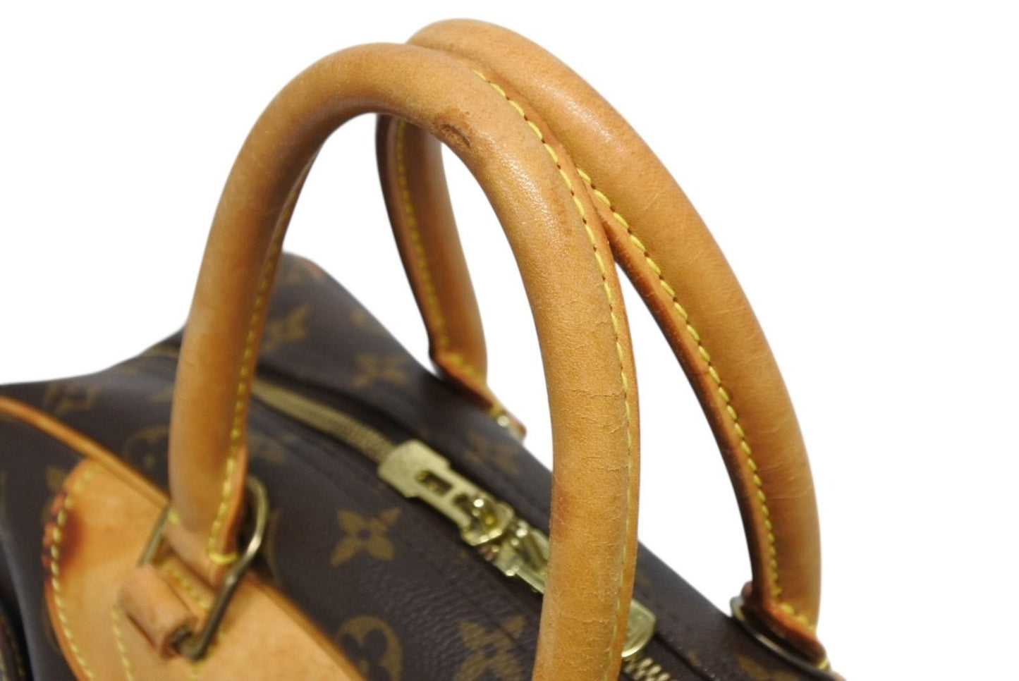 Louis Vuitton Monogram Deauville Handbag Brown Logo Bag — view 8