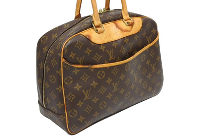 Louis Vuitton Monogram Deauville Handbag Brown Logo Bag — view 3