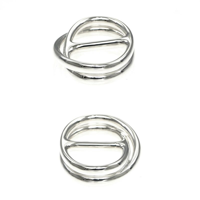 HERMES Chaine D'ancre Punk Double Ring Size 53 Ag925 Silver - Men's